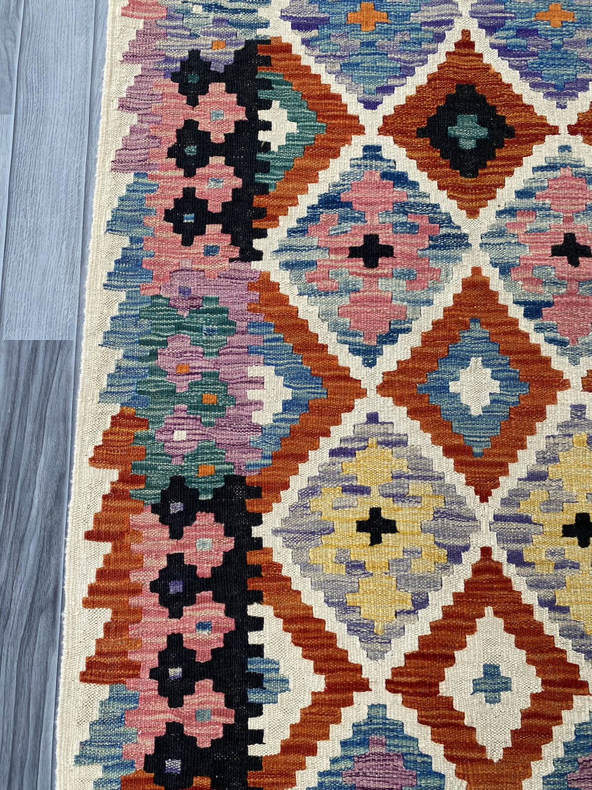 Handmade Afghan Chobi Kilim Rug 244x175 cm KAS#744