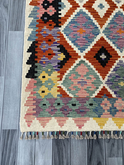 Handmade Afghan Chobi Kilim Rug 244x175 cm KAS#744