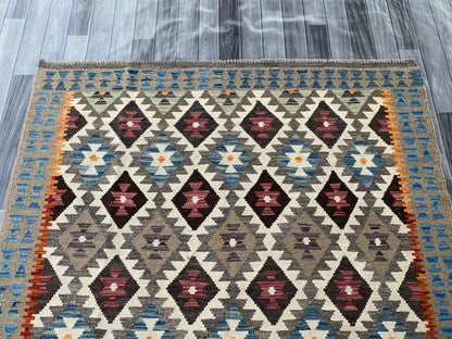 Handmade Afghan Chobi Kilim Rug 221x166 cm KAS#745