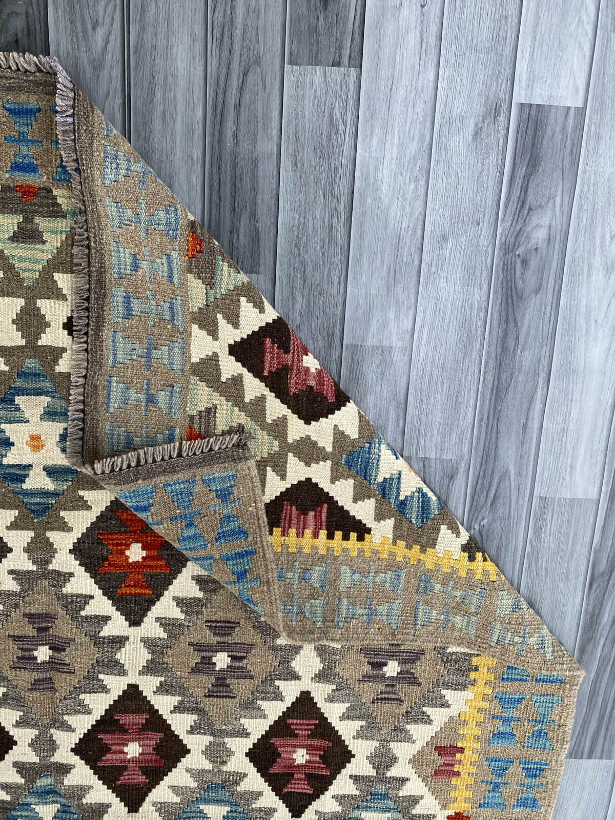 Handmade Afghan Chobi Kilim Rug 221x166 cm KAS#745
