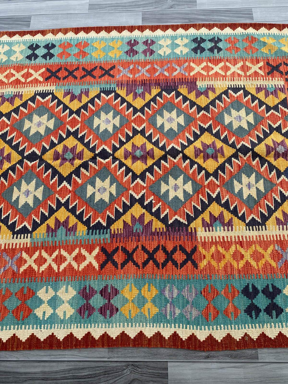 Handmade Afghan Chobi Kilim Rug 203x151 cm KAS#746