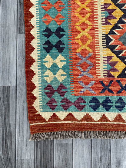 Handmade Afghan Chobi Kilim Rug 203x151 cm KAS#746