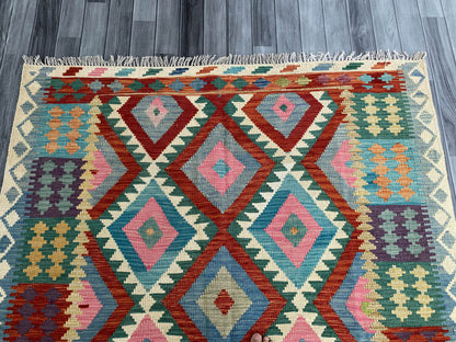 Handmade Afghan Chobi Kilim Rug 195x155 cm KAS#747