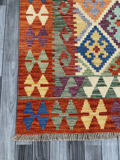 Handmade Afghan Chobi Kilim Rug 231x173 cm KAS#748