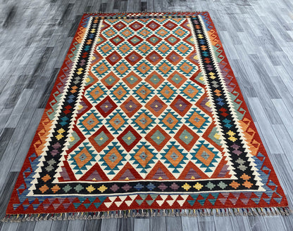 Handmade Afghan Chobi Kilim Rug 272x174 cm KAS#749