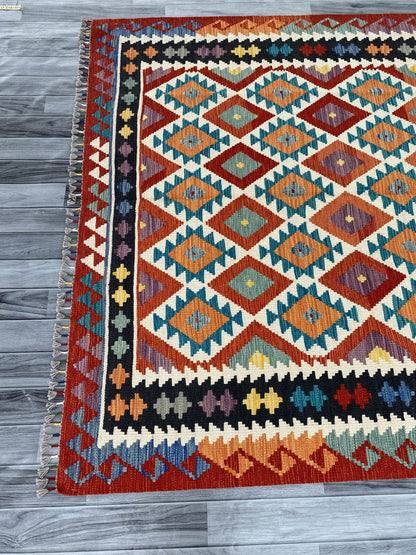 Handmade Afghan Chobi Kilim Rug 272x174 cm KAS#749