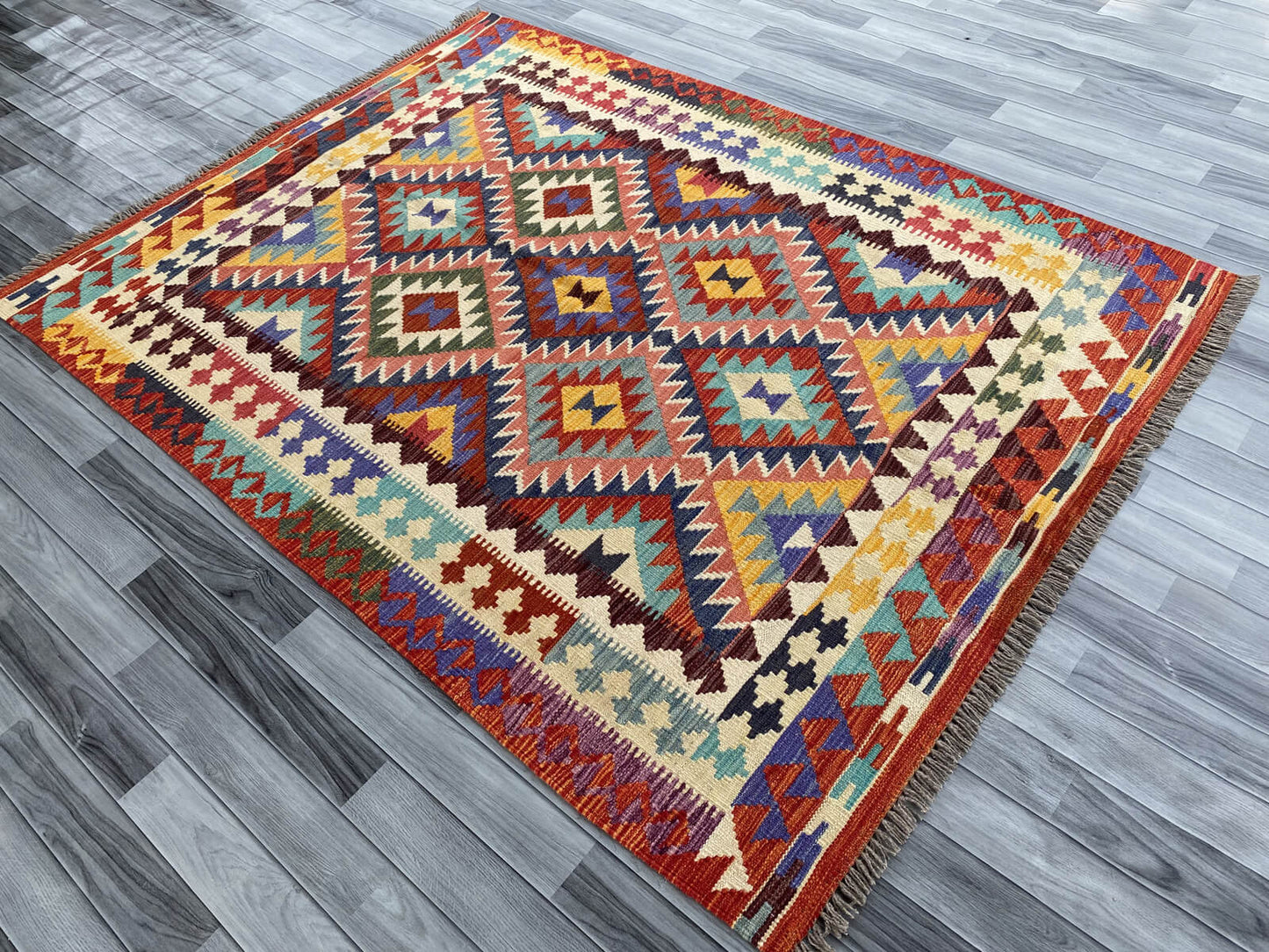 Handmade Afghan Chobi Kilim Rug 211x160 cm KAS#750