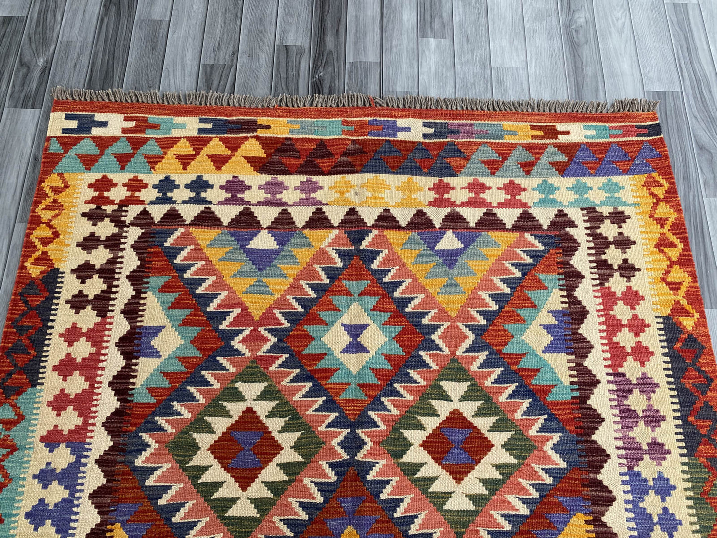 Handmade Afghan Chobi Kilim Rug 211x160 cm KAS#750