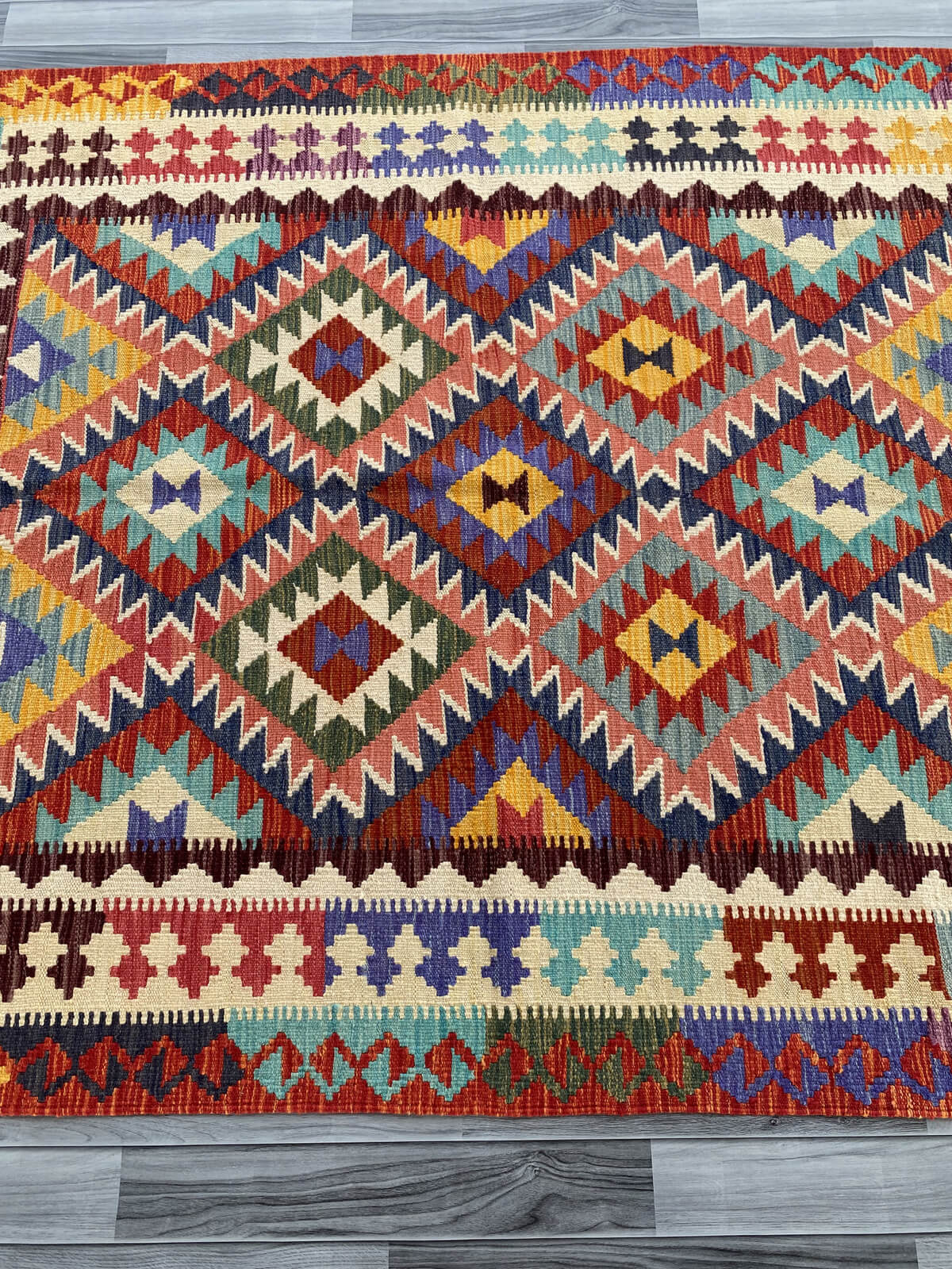 Handmade Afghan Chobi Kilim Rug 211x160 cm KAS#750