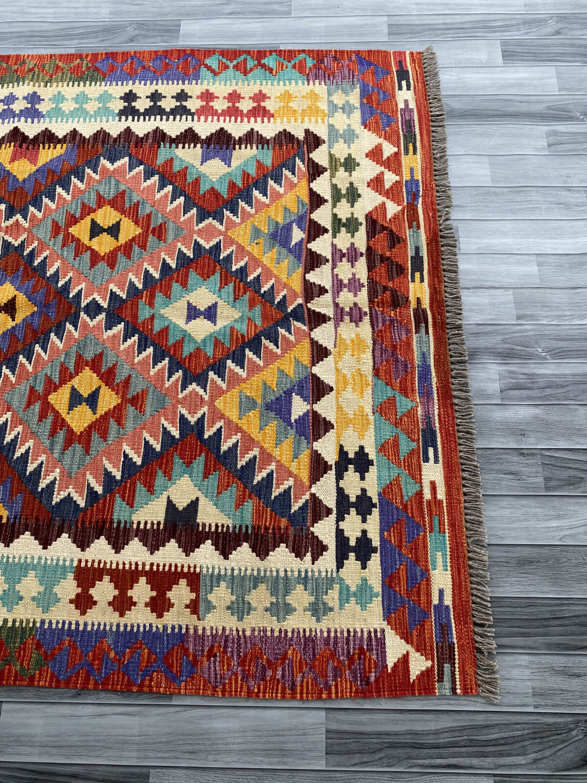 Handmade Afghan Chobi Kilim Rug 211x160 cm KAS#750