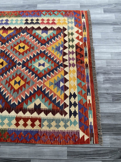 Handmade Afghan Chobi Kilim Rug 211x160 cm KAS#750