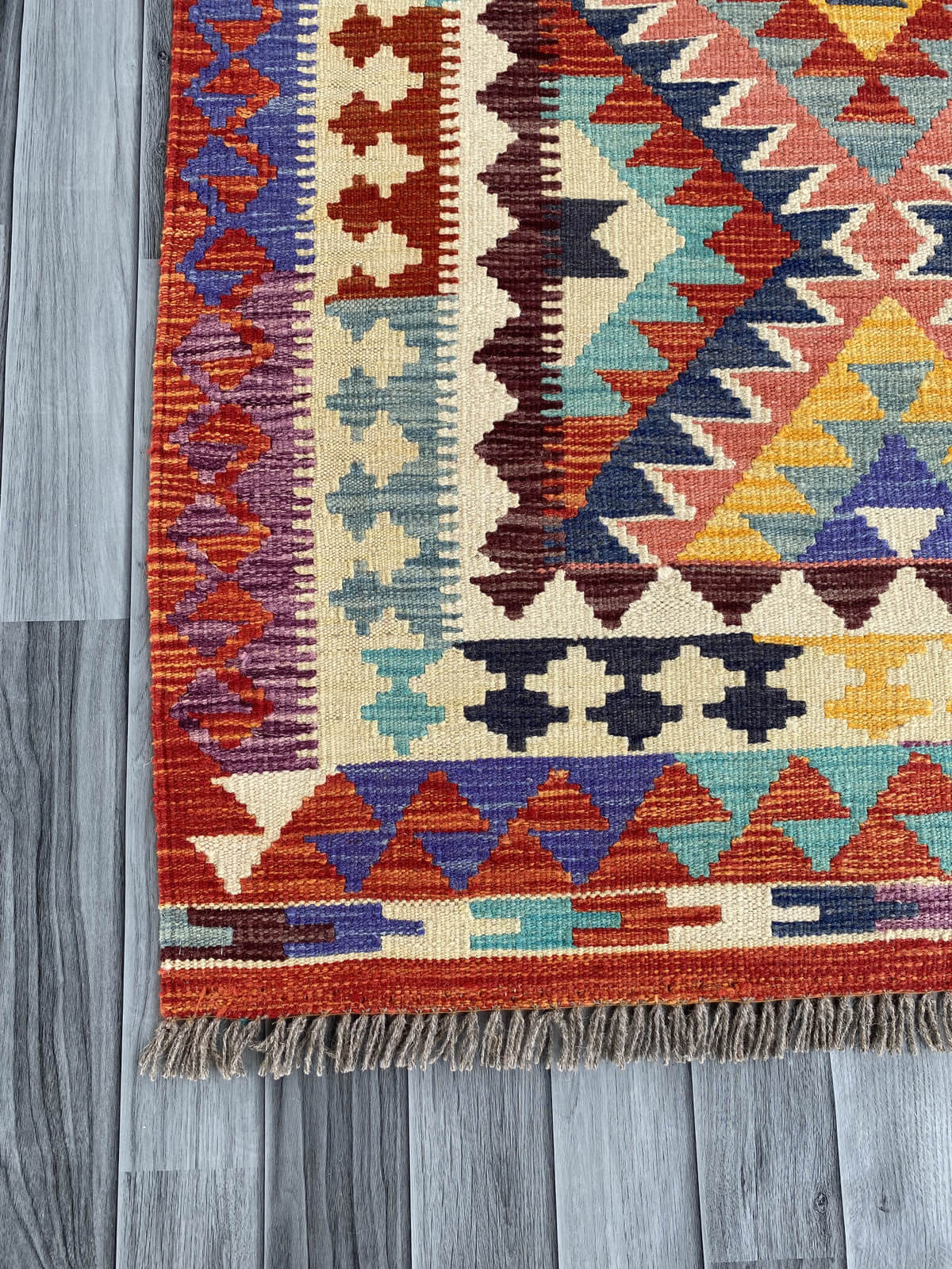 Handmade Afghan Chobi Kilim Rug 211x160 cm KAS#750