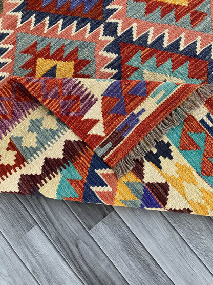 Handmade Afghan Chobi Kilim Rug 211x160 cm KAS#750