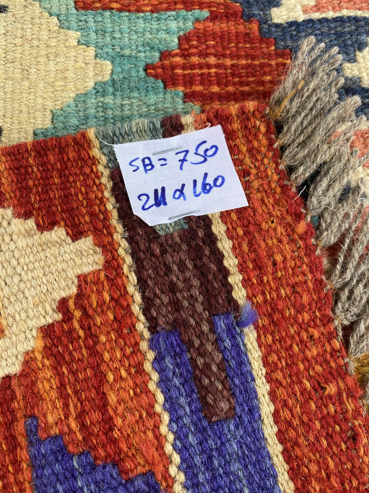 Handmade Afghan Chobi Kilim Rug 211x160 cm KAS#750