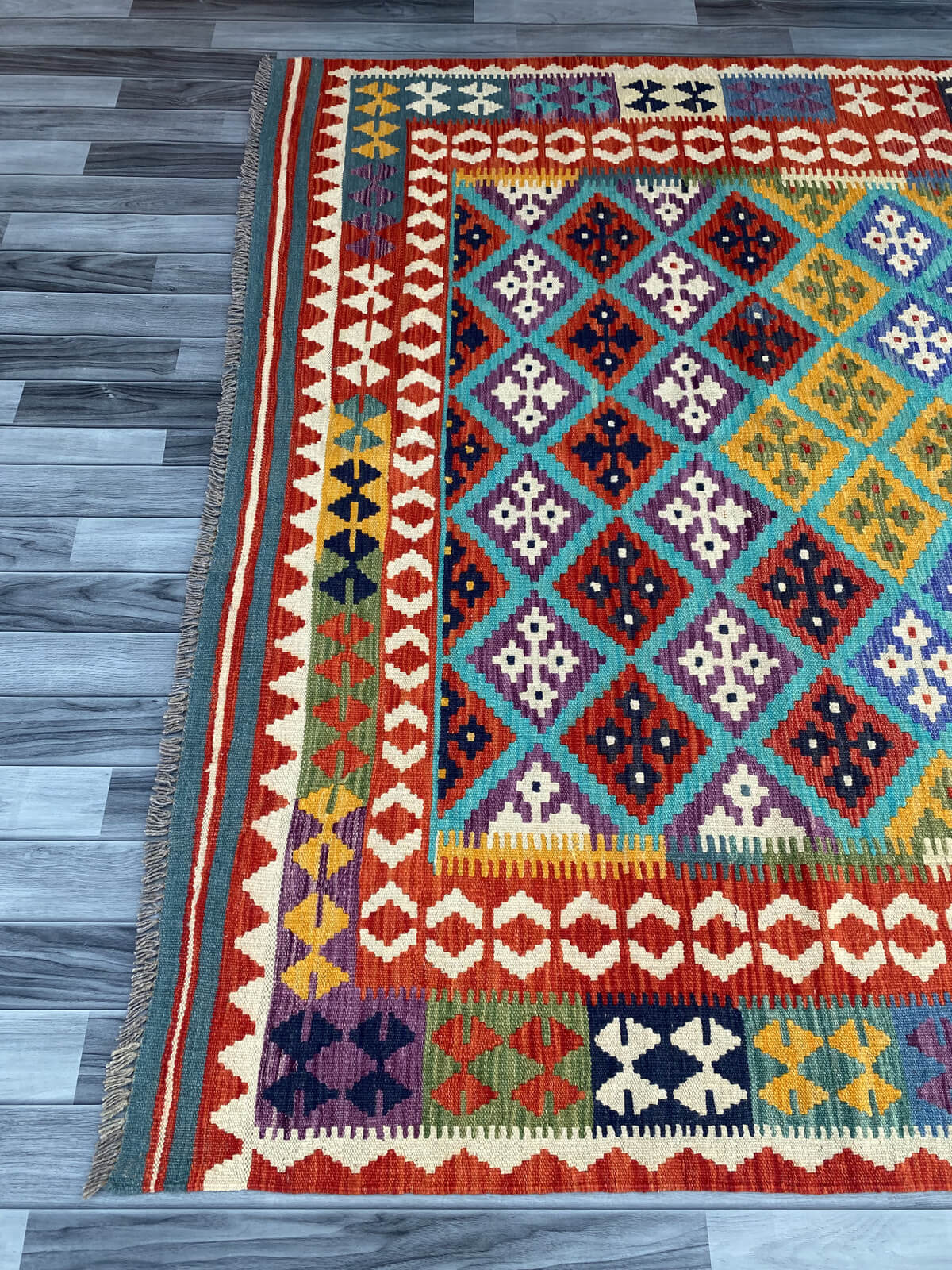 Handmade Flat Weave Kilim Rug ( 307 cm x 198 cm ) SK#1107