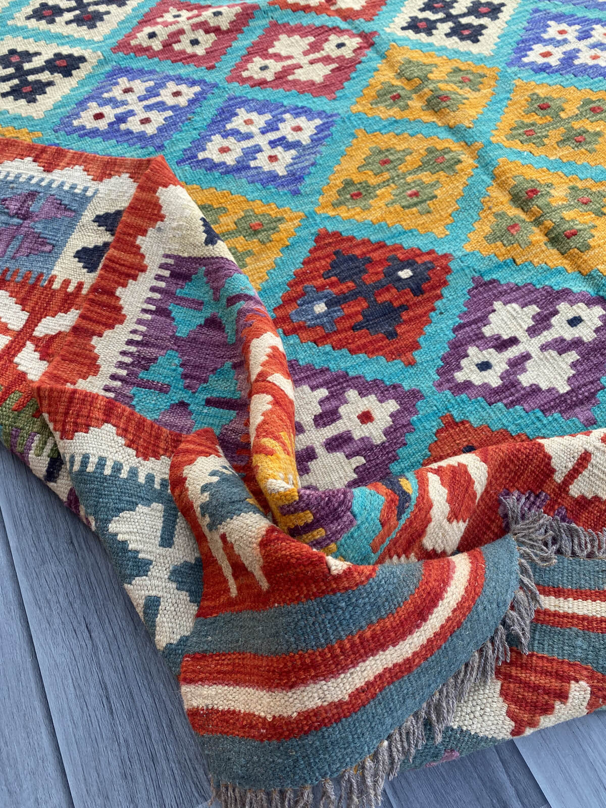 Handmade Flat Weave Kilim Rug ( 307 cm x 198 cm ) SK#1107