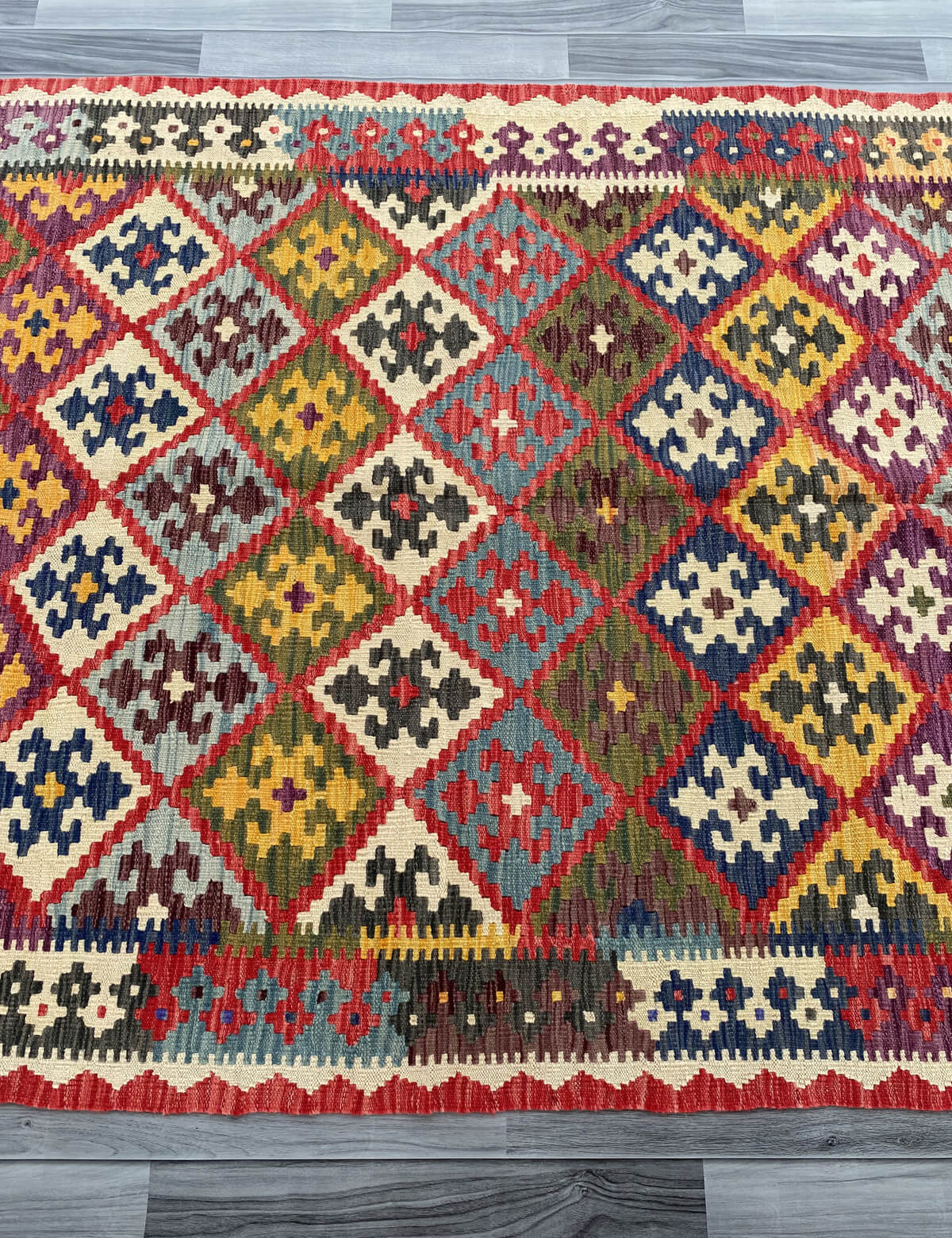 Handmade Afghan Chobi Kilim Rug 209x150 cm KAS#755