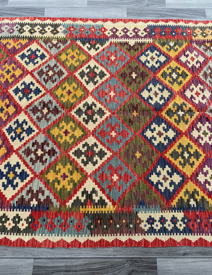 Handmade Afghan Chobi Kilim Rug 209x150 cm KAS#755