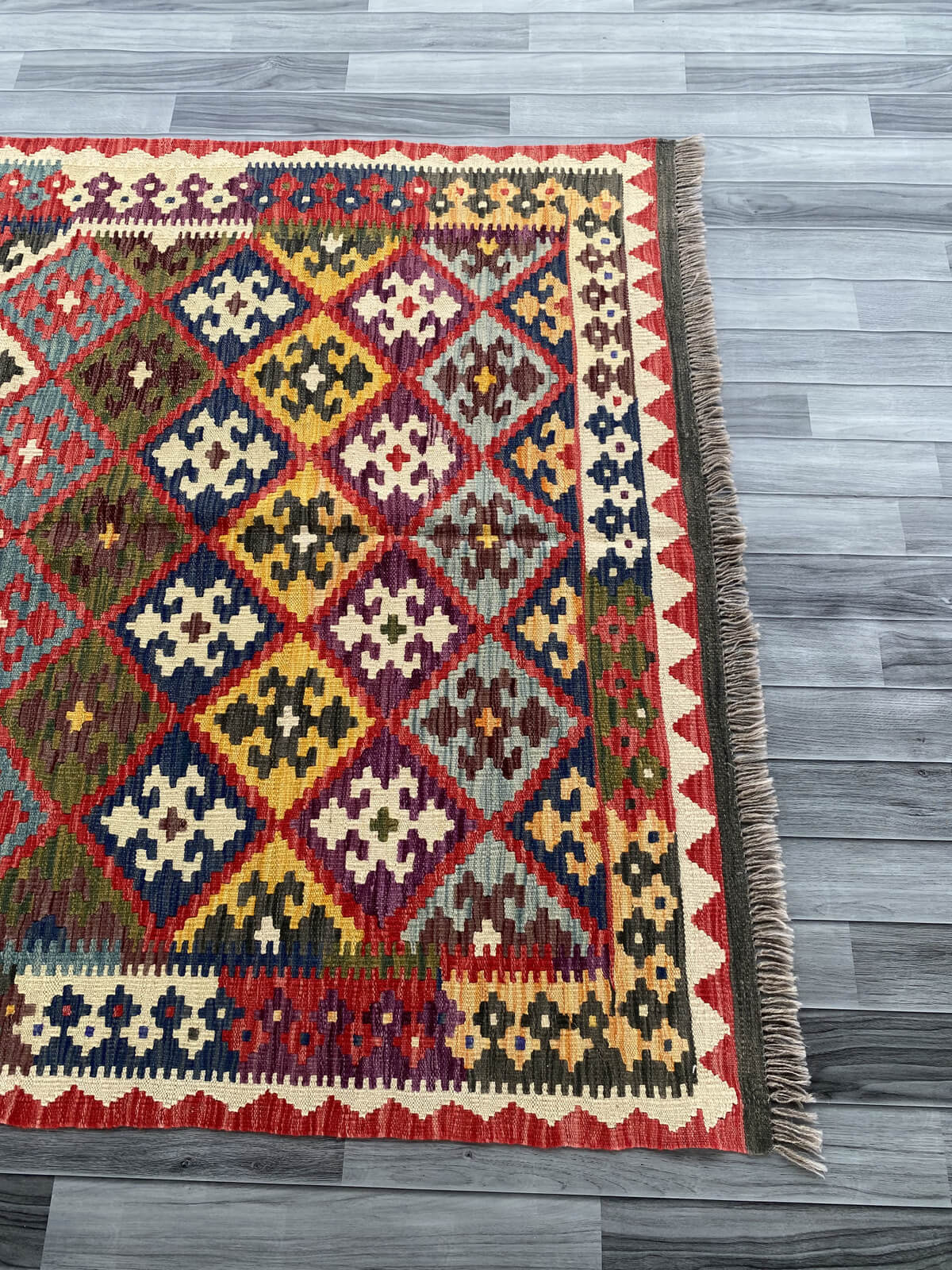 Handmade Afghan Chobi Kilim Rug 209x150 cm KAS#755
