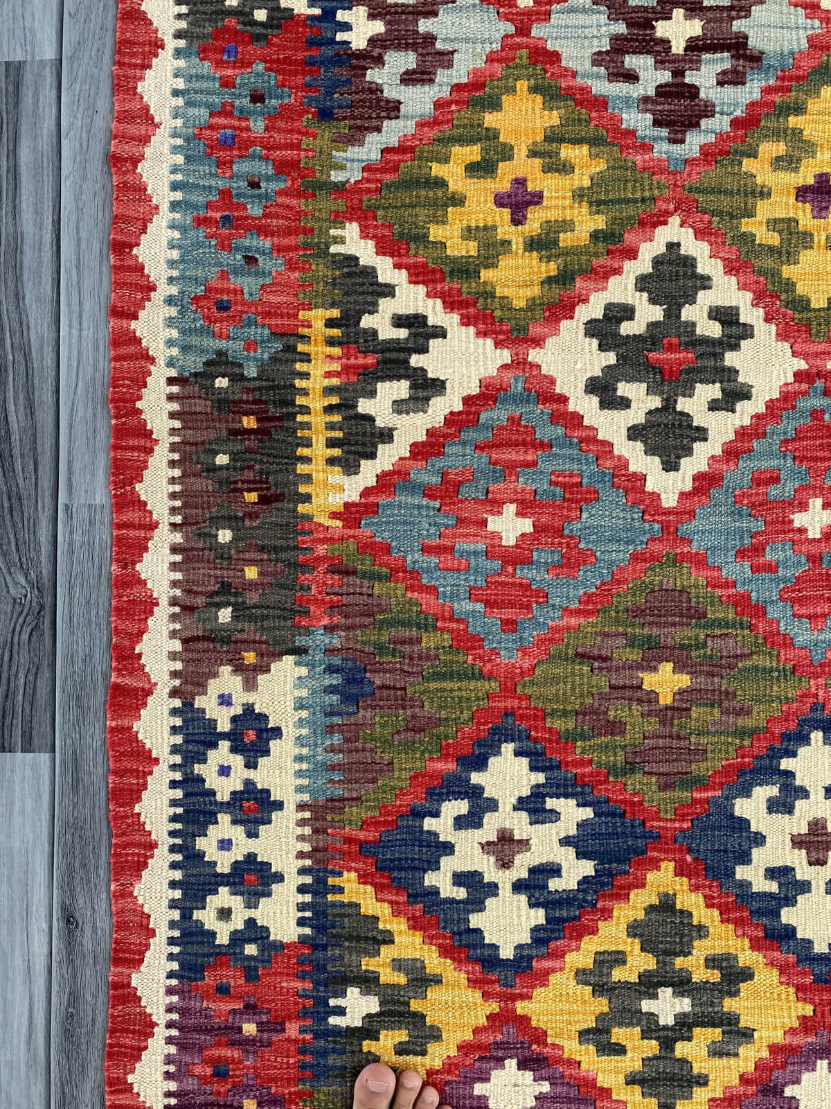 Handmade Afghan Chobi Kilim Rug 209x150 cm KAS#755