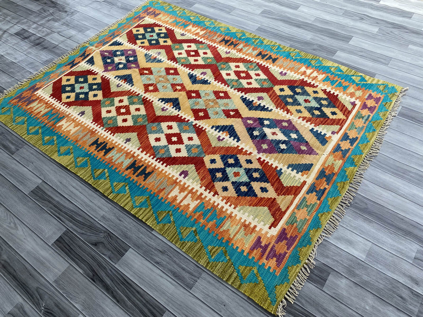 Handmade Afghan Chobi Kilim Rug 198x150 cm KAS#756