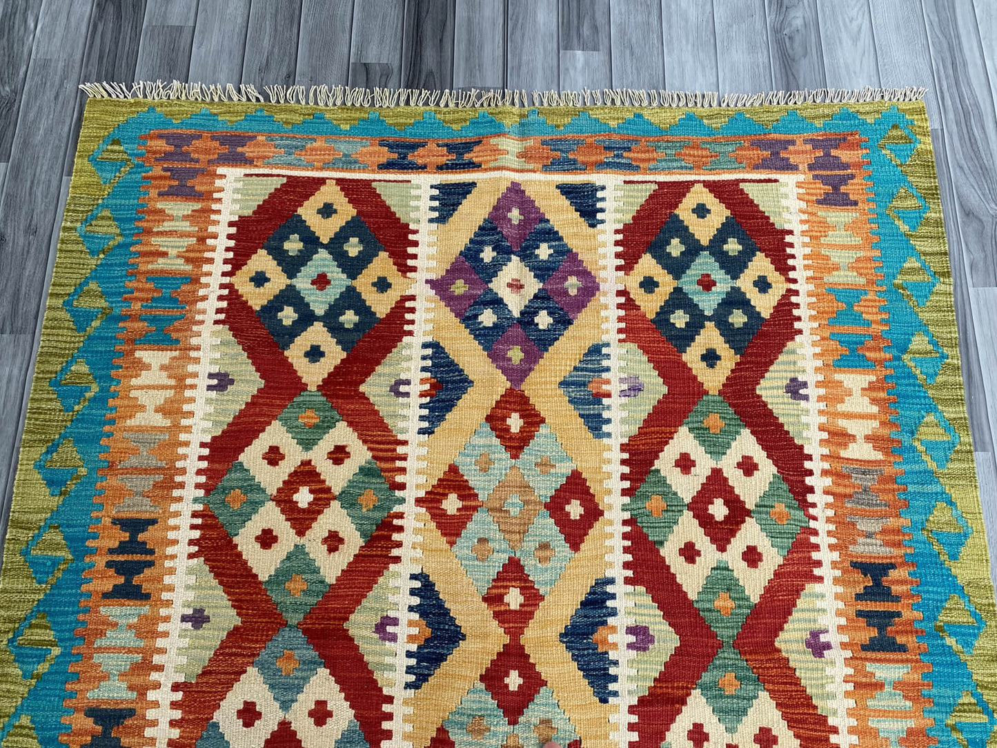 Handmade Afghan Chobi Kilim Rug 198x150 cm KAS#756