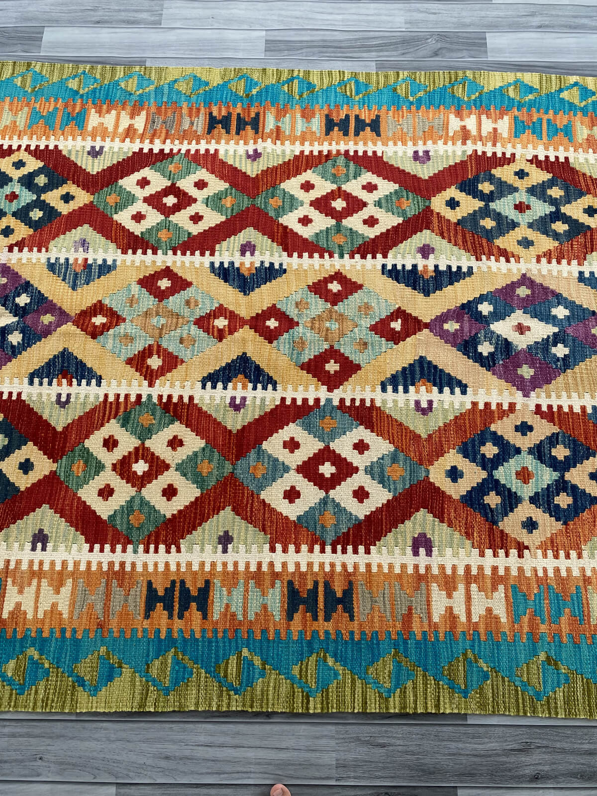 Handmade Afghan Chobi Kilim Rug 198x150 cm KAS#756