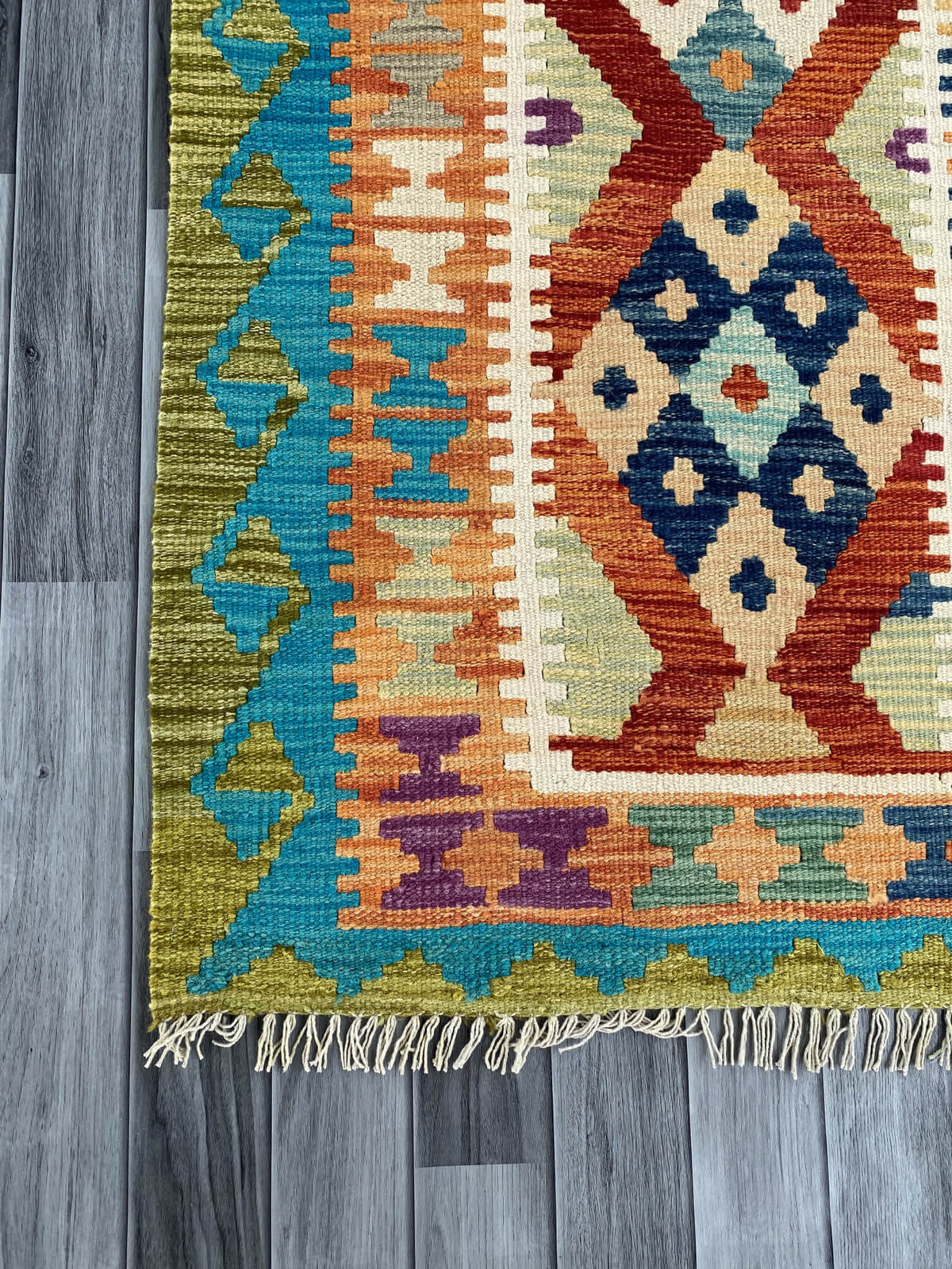 Handmade Afghan Chobi Kilim Rug 198x150 cm KAS#756
