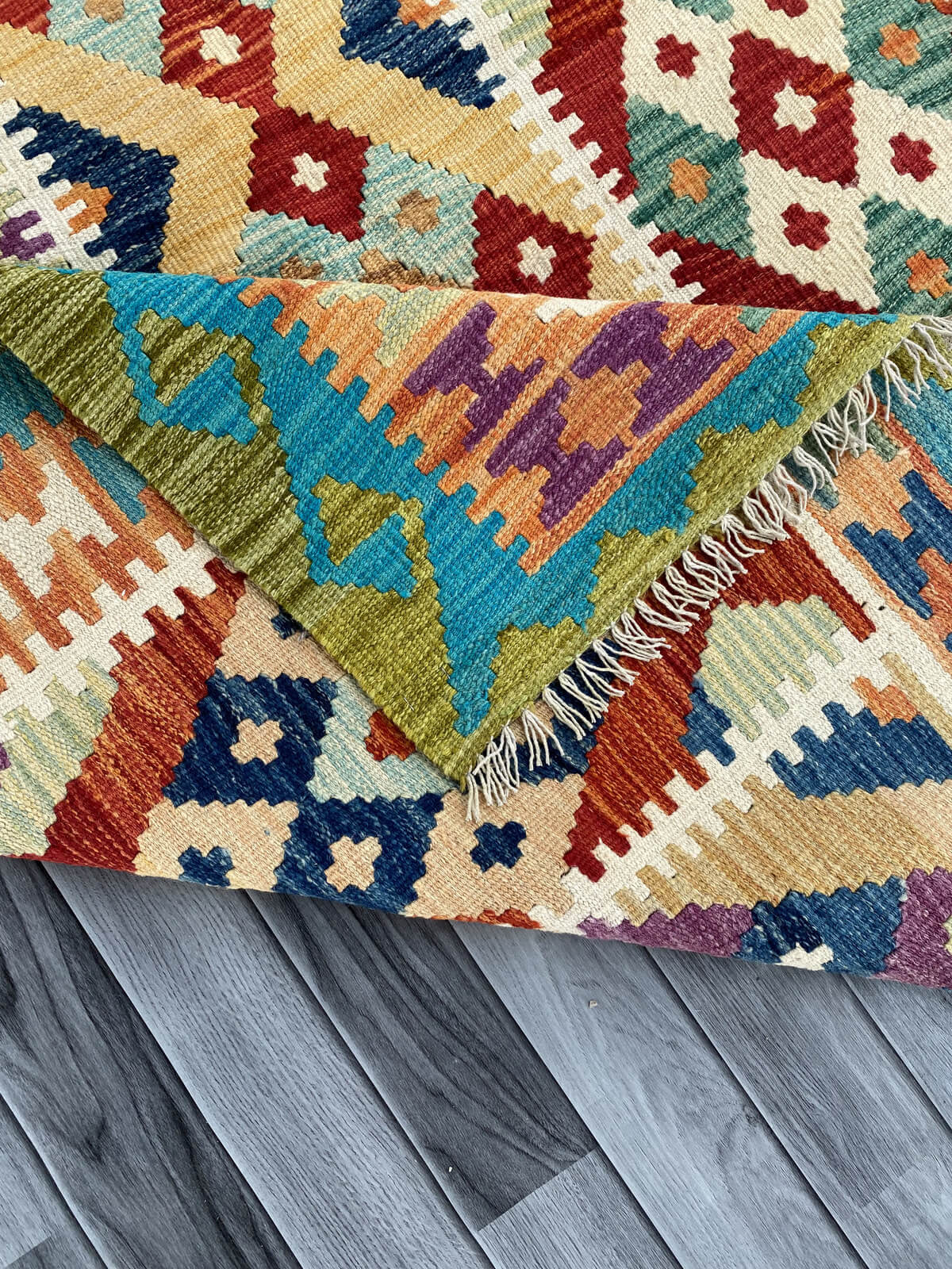 Handmade Afghan Chobi Kilim Rug 198x150 cm KAS#756
