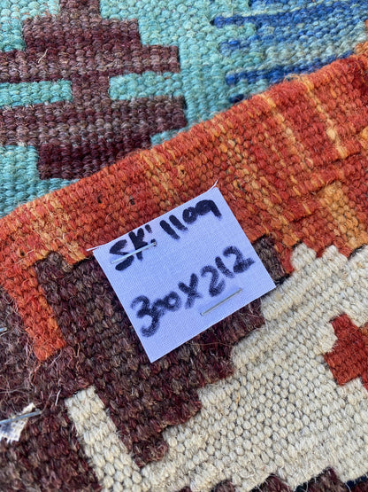 Handmade Flat Weave Kilim Rug ( 300 cm x 212 cm ) SK#1109