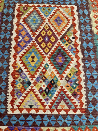 Handmade Afghan Chobi Kilim Rug 194x152 cm KAS#757