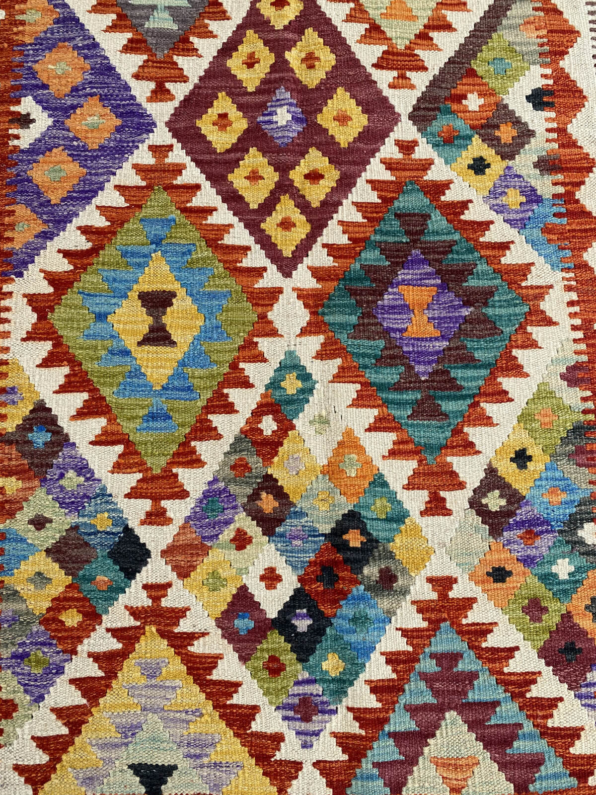 Handmade Afghan Chobi Kilim Rug 194x152 cm KAS#757