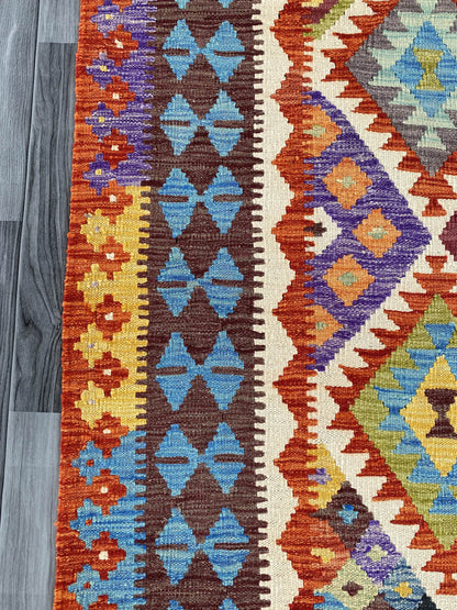 Handmade Afghan Chobi Kilim Rug 194x152 cm KAS#757