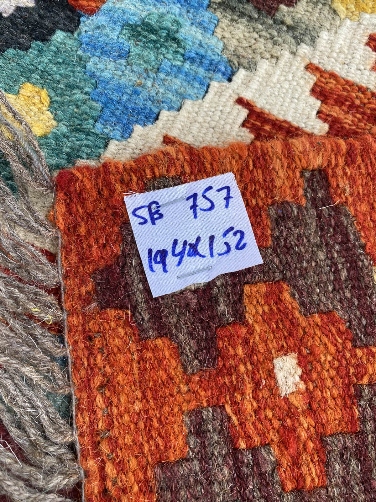 Handmade Afghan Chobi Kilim Rug 194x152 cm KAS#757