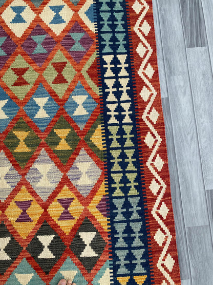 Handmade Afghan Chobi Kilim Rug 198x151 cm KAS#758
