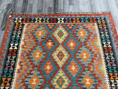 Handmade Afghan Chobi Kilim Rug 242x182 cm KAS#759