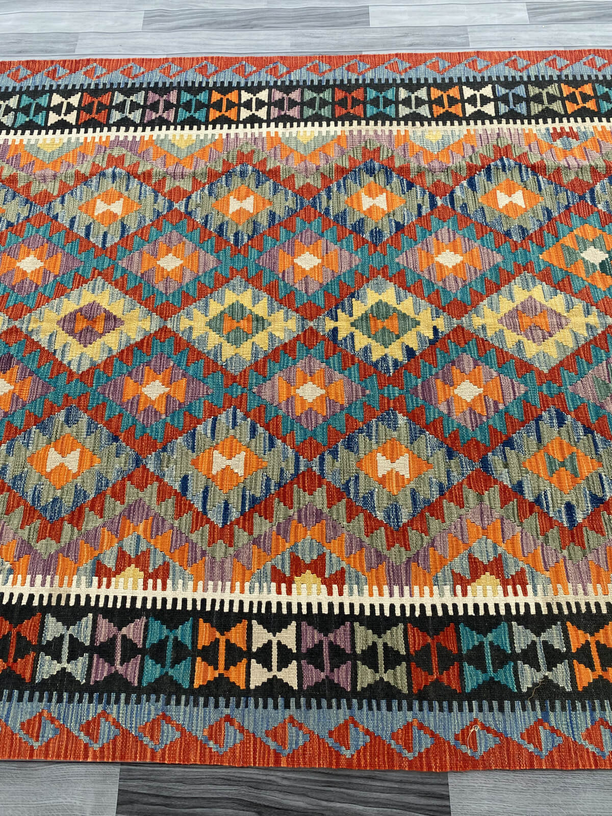 Handmade Afghan Chobi Kilim Rug 242x182 cm KAS#759