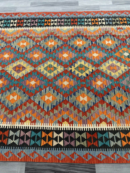Handmade Afghan Chobi Kilim Rug 242x182 cm KAS#759
