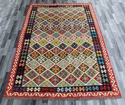 Handmade Afghan Chobi Kilim Rug 295x208 cm KAS#760
