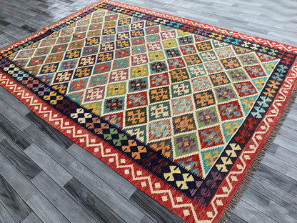 Handmade Afghan Chobi Kilim Rug 295x208 cm KAS#760