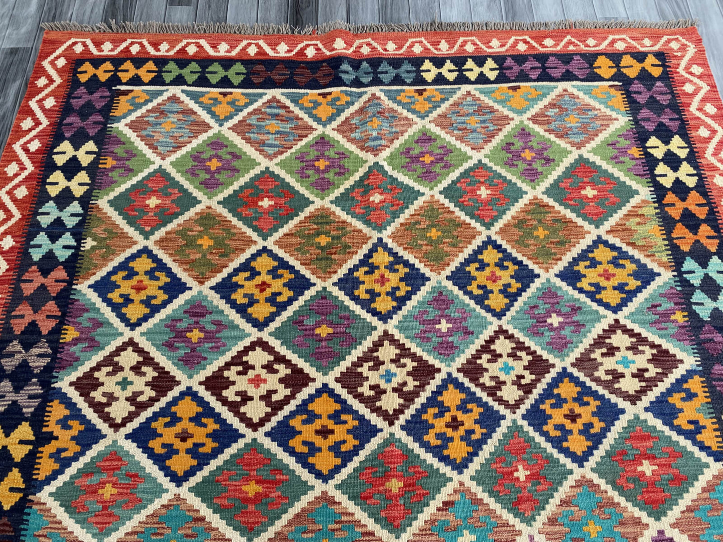 Handmade Afghan Chobi Kilim Rug 295x208 cm KAS#760