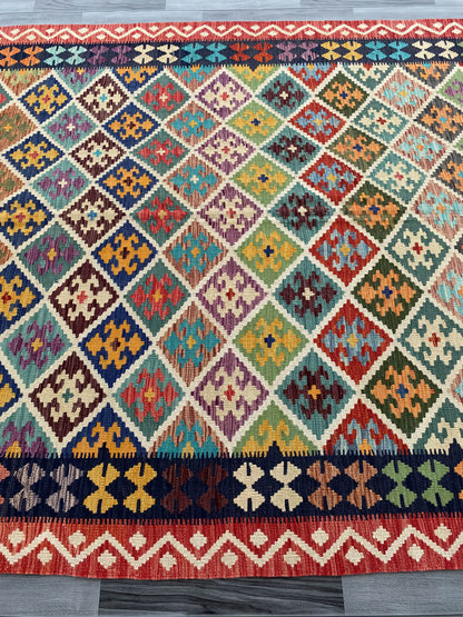 Handmade Afghan Chobi Kilim Rug 295x208 cm KAS#760
