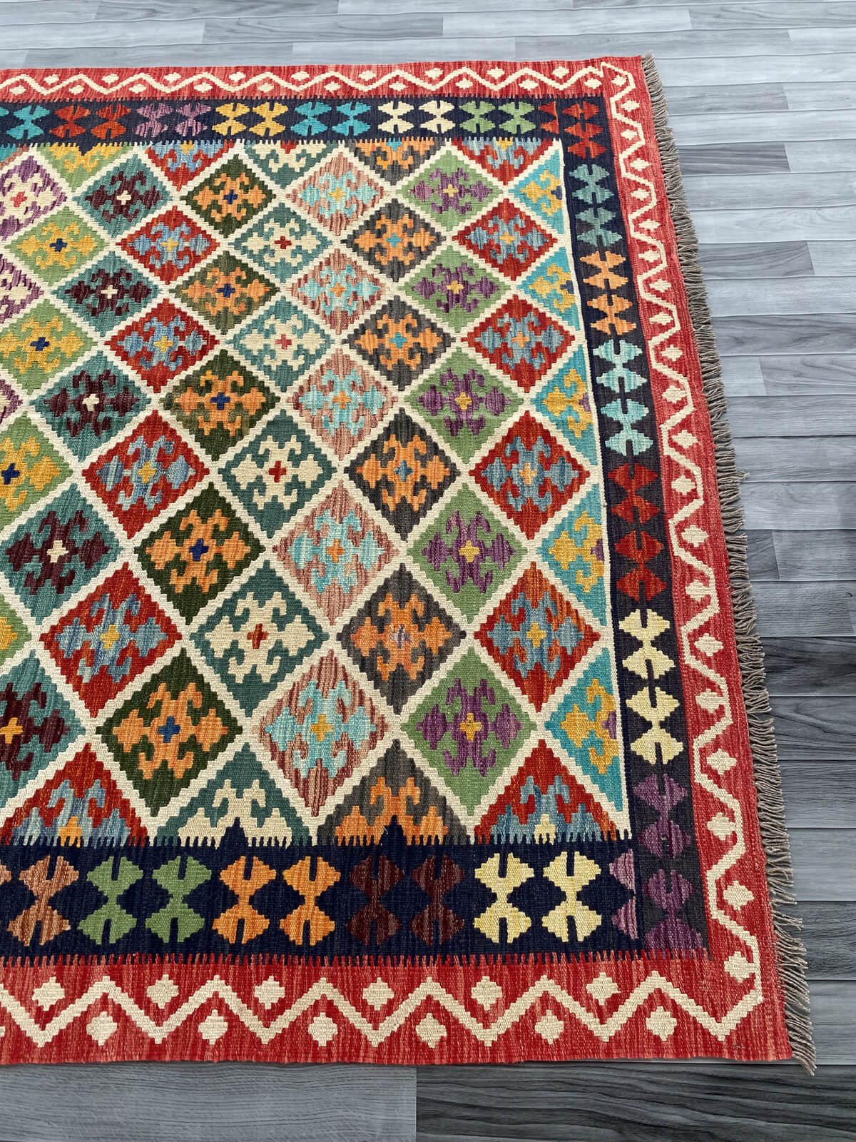 Handmade Afghan Chobi Kilim Rug 295x208 cm KAS#760