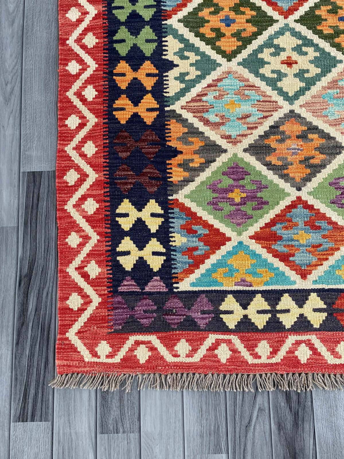 Handmade Afghan Chobi Kilim Rug 295x208 cm KAS#760