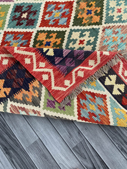 Handmade Afghan Chobi Kilim Rug 295x208 cm KAS#760