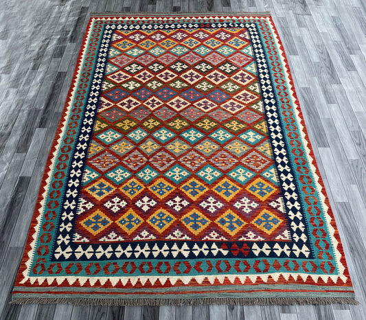 Handmade Afghan Chobi Kilim Rug 310x202 cm KAS#761