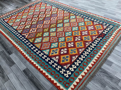 Handmade Afghan Chobi Kilim Rug 310x202 cm KAS#761