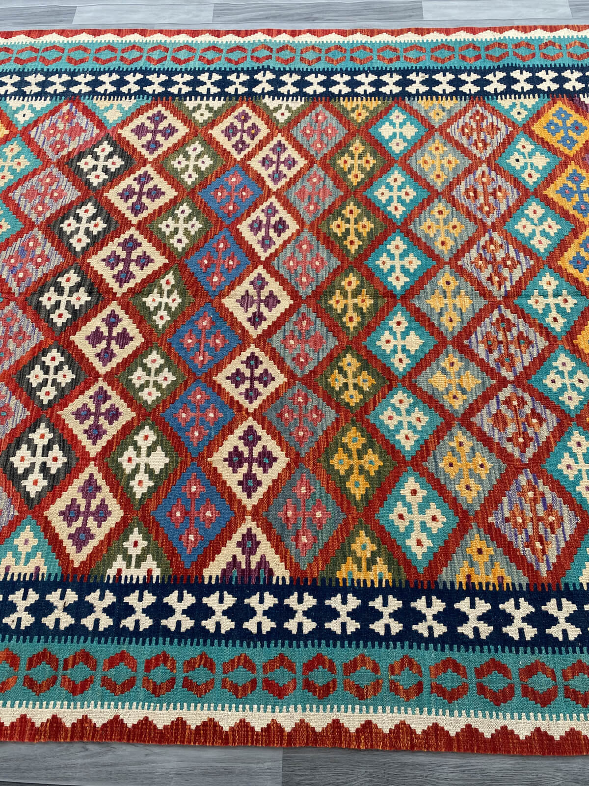 Handmade Afghan Chobi Kilim Rug 310x202 cm KAS#761