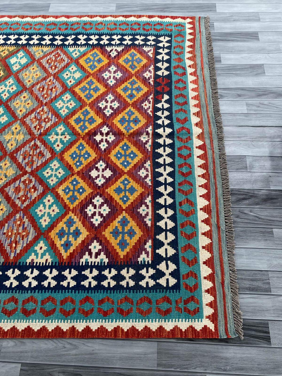 Handmade Afghan Chobi Kilim Rug 310x202 cm KAS#761