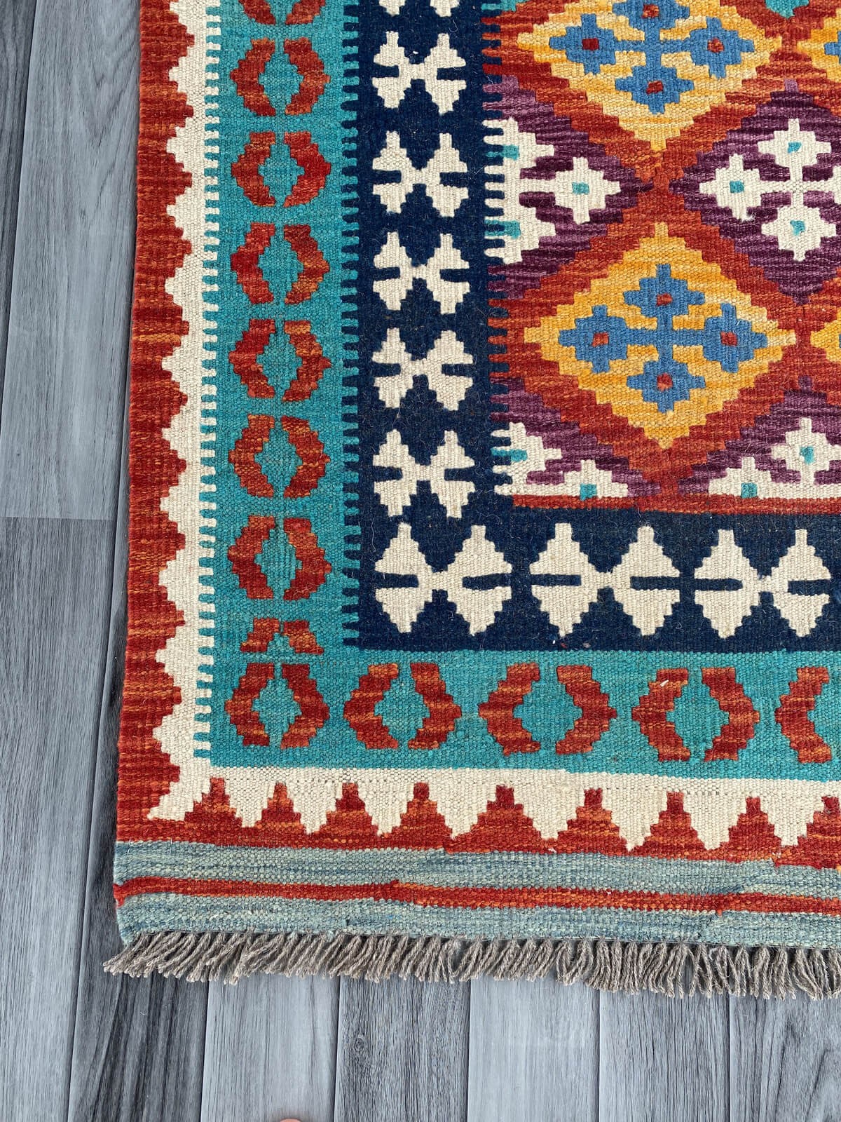 Handmade Afghan Chobi Kilim Rug 310x202 cm KAS#761